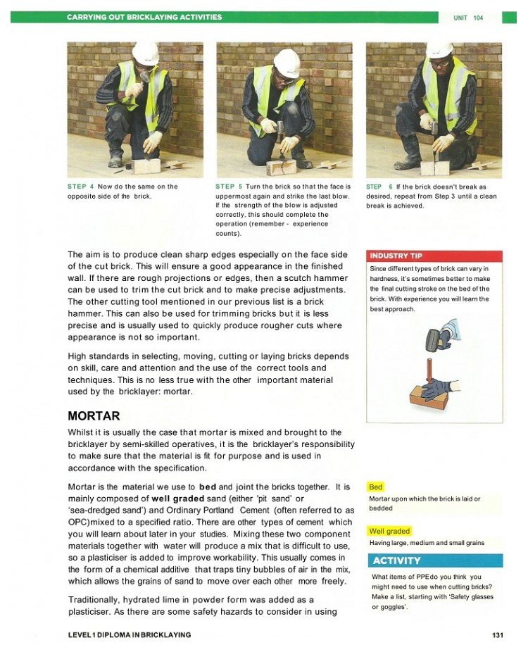 The City and Guilds Level 1 Diploma in Bricklaying (PDF)